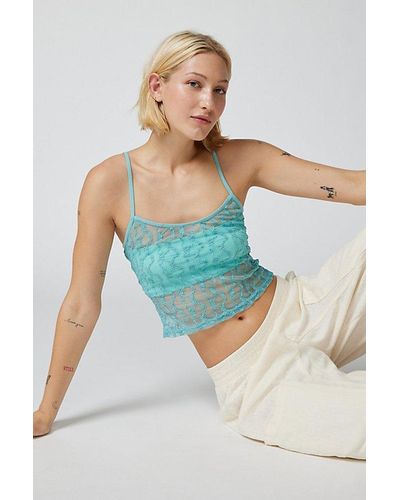 Out From Under Lovella Sheer Lace Cami - Blue