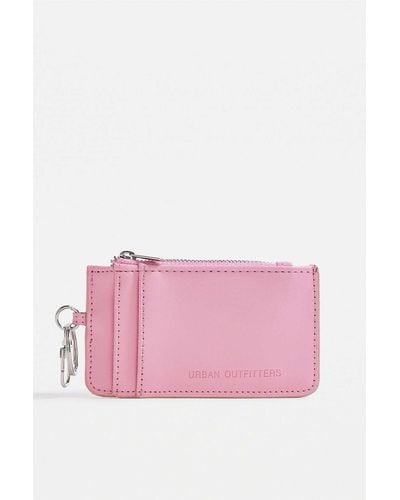 Urban Outfitters Uo Carabiner Clip Cardholder - Pink