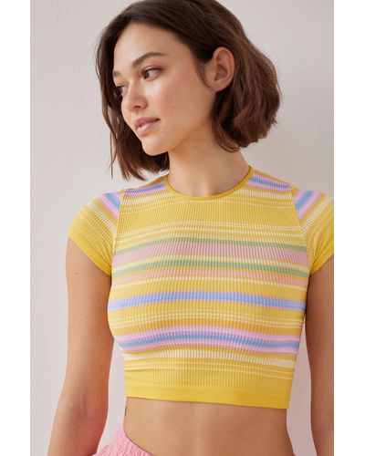 Out From Under Everyday Seamless Ribbed Knit Tee - Yellow