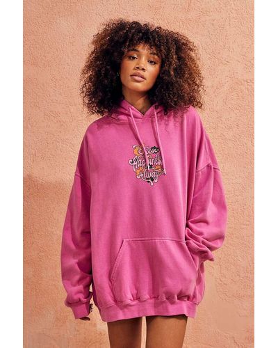 Urban Outfitters Uo Choose Happiness Always Hoodie Dress - Pink