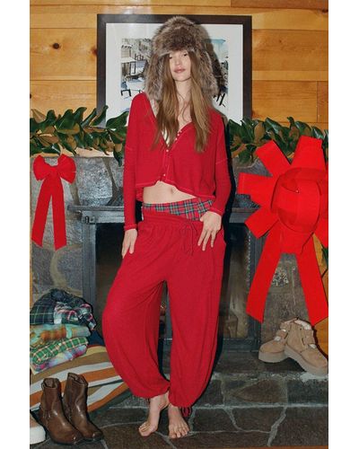 Out From Under Bounceplush Cabot Jogger Pant In Red,at Urban Outfitters