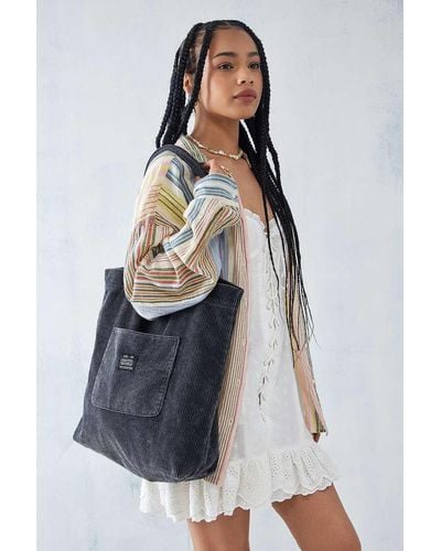 Urban Outfitters Uo Acid Wash Corduroy Pocket Tote Bag - Blue