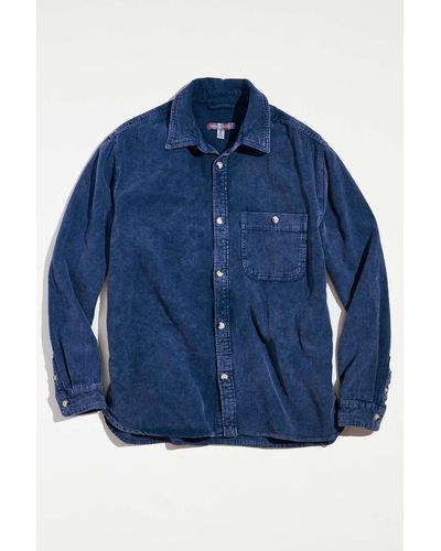 Urban Outfitters Uo Big Corduroy Oversized Work Shirt - Blue