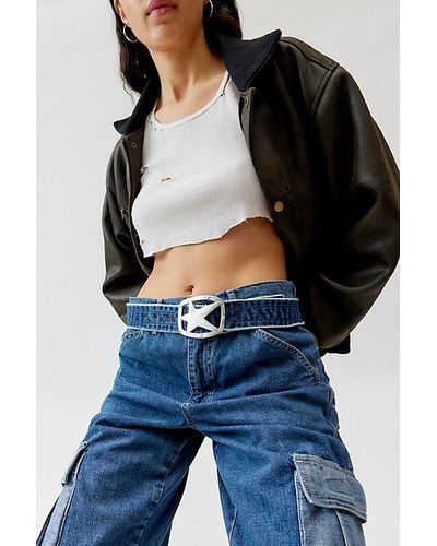 Urban Outfitters Uo Star Buckle Belt - Blue