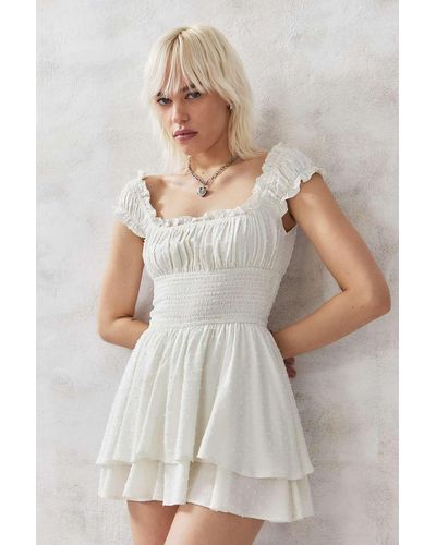Urban Outfitters Uo Rosie Playsuit - White