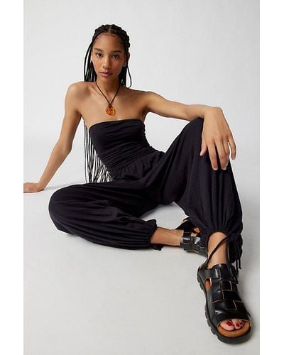 Out From Under Iris Ruched Strapless Jumpsuit - Black