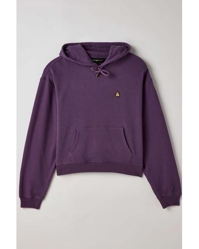 Teddy Fresh Classics Bear Ear Cropped Hoodie Sweatshirt - Purple