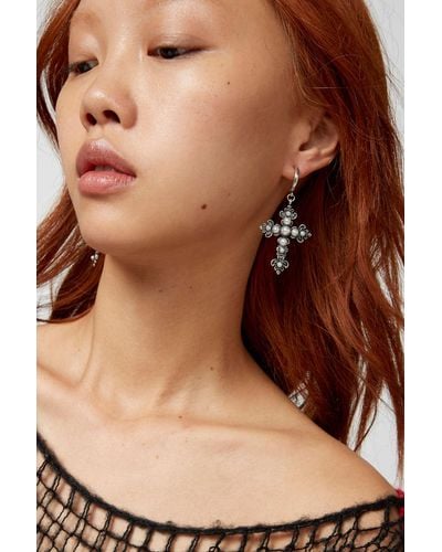 Cross hoop earrings store urban outfitters