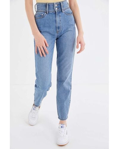 BDG Double-button High-waisted Mom Jean - Blue
