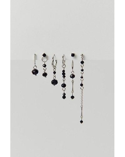Urban Outfitters Delicate Beaded Mismatched Earring Set - Metallic