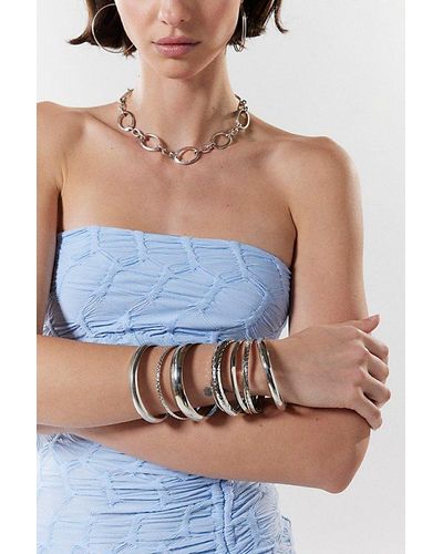 Urban Outfitters Textured Bangle Bracelet Set - Blue