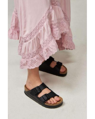 Birkenstock Arizona Pap Flex Black Platform Sandals - Pink