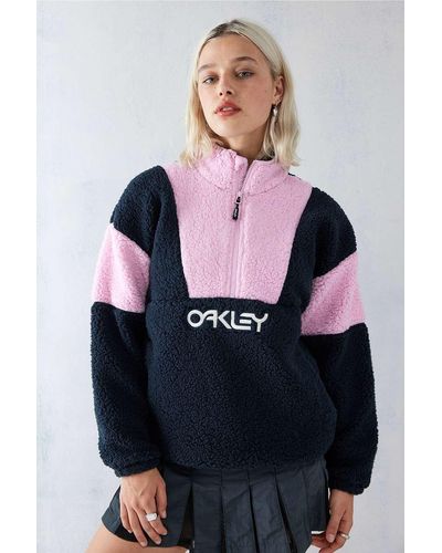 Oakley Black & Pink Tnp Ember Half-zip Fleece Top - Blue