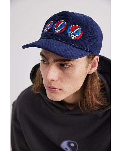 Urban Outfitters Grateful Dead Stealie Repeat Cord Hat - Blue