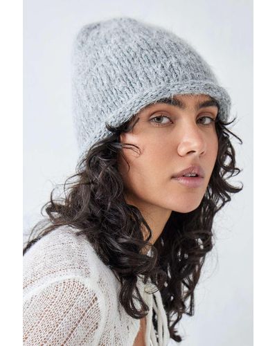 Urban Outfitters Uo Plain Knit Slouch Beanie - Grey
