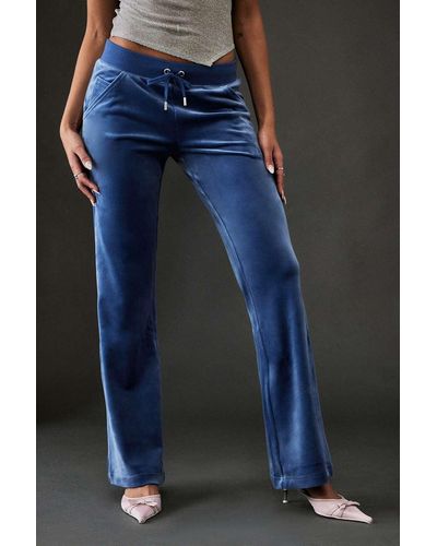 Juicy Couture Blue Lotus Low-rise Flare Track Trousers