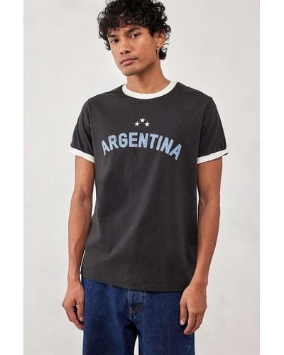 Urban Outfitters Uo - ringer-t-shirt "argentina" in - Blau