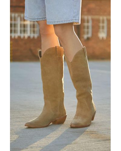 Urban Outfitters Uo Wild Western Oiled Suede Boots - Grey