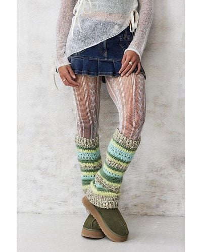 Out From Under Knit Leg Warmers - Blue