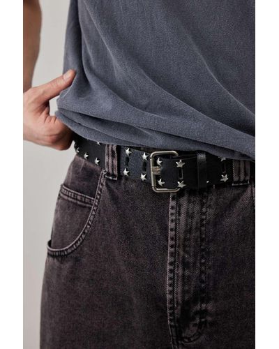 Urban Outfitters Uo Black Star Studded Belt - Blue
