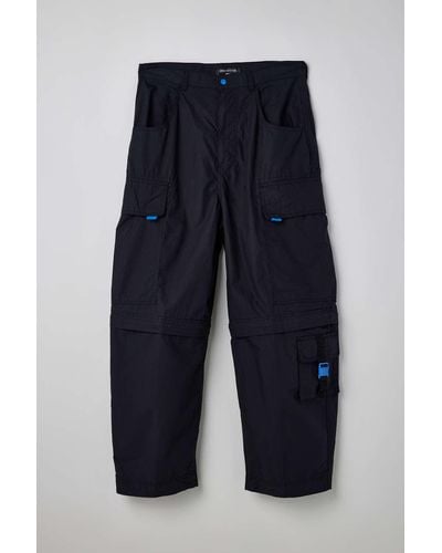 Urban Outfitters Uo Y2k Convertible Rave Cargo Pant In Black,at - Blue