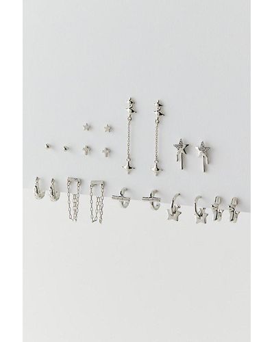 Urban Outfitters Stars Are Blind Post & Hoop Earring Set - Gray