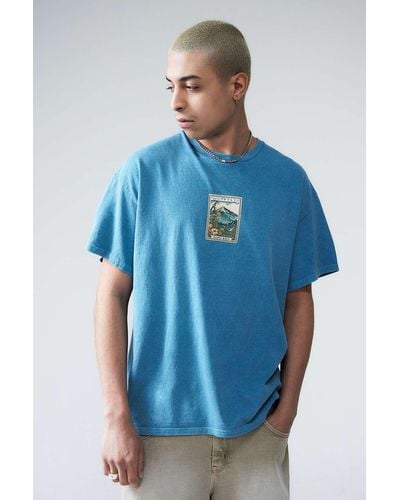 Urban Outfitters Uo Blue Mini Mountain Motif T-shirt
