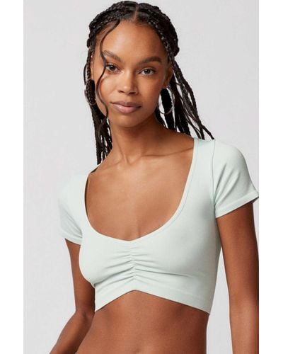 Out From Under Seamless Ruched Top In Mint,at Urban Outfitters - White