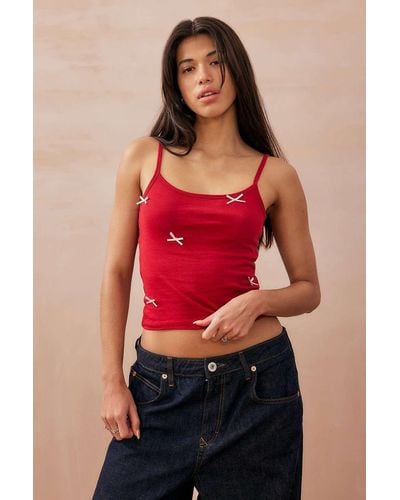 Kimchi Blue Corey Bow Cami Top - Red
