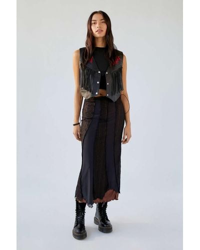 Urban Outfitters Uo Beatrix Spliced Maxi Skirt - Black