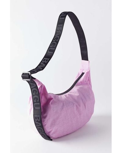 BAGGU Medium Crescent Nylon Shoulder Bag - Purple