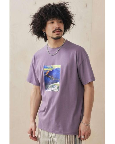 Urban Outfitters Uo Purple Marek Biegalski T-shirt
