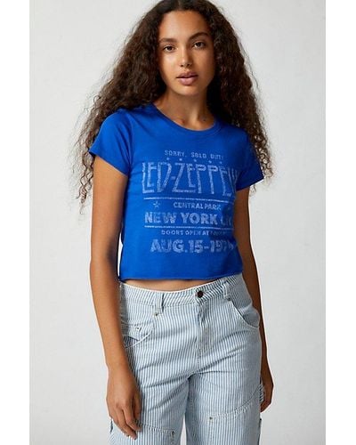 Urban Outfitters Led Zeppelin Concert Baby Tee - Blue