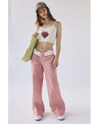 Dickies High-waisted Wide Leg Pant - Pink