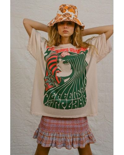 Urban Outfitters Jefferson Airplane T-shirt Dress - White