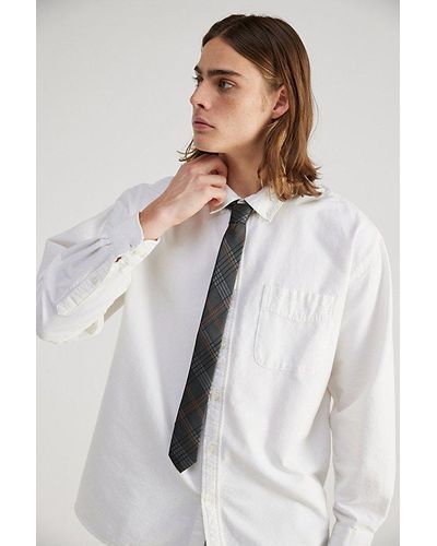 Urban Outfitters Plaid Skinny Tie - White