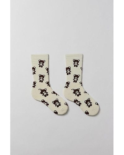 Urban Outfitters Tossed Bears Crew Sock - Blue