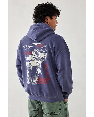 Urban Outfitters Uo Mountain Hoodie Sweatshirt - Blue