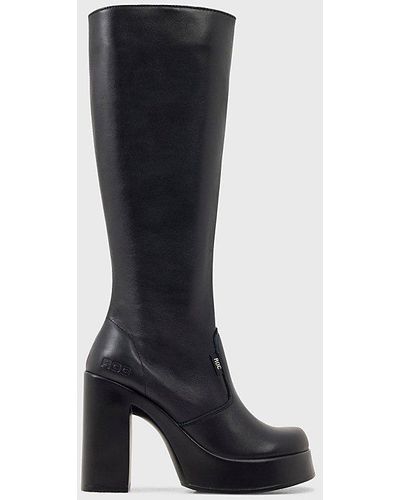 ROC Boots Australia Roc Nebraska Leather Knee-High Boot - Black