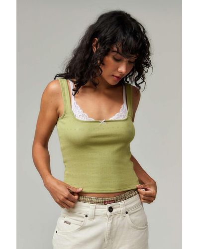 Urban Outfitters Uo Truly Double Layer Cami - Green
