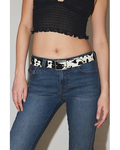 Urban Outfitters Mia Cowhide Belt - Blue