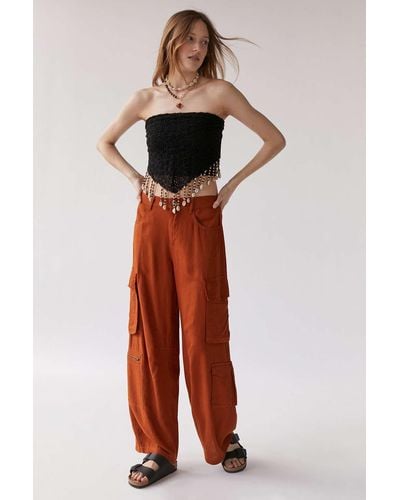 Urban Outfitters Uo Alexa Linen Cargo Pant - Brown