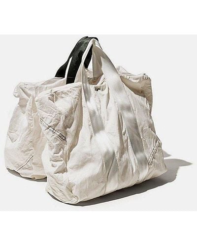 Puebco Recycled Vintage Parachute Tote Bag - White