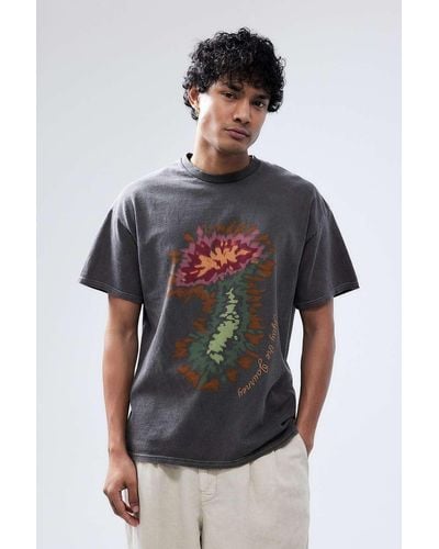 Urban Outfitters Uo Brown Mushroom Blur T-shirt - Black