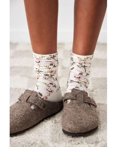 Out From Under Ditsy Flower Socks - White
