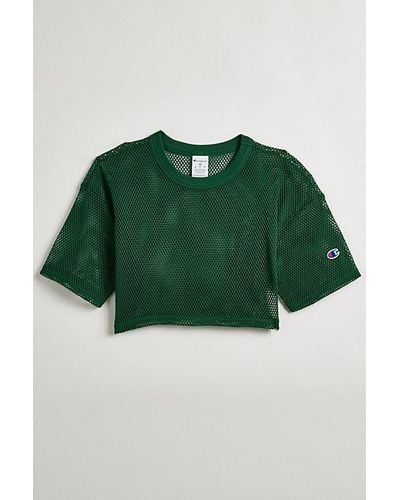 Champion Uo Exclusive Mesh Cropped Tee Top - Green