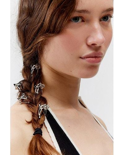 Urban Outfitters Metal Bow Mini Claw Clip Set - Brown