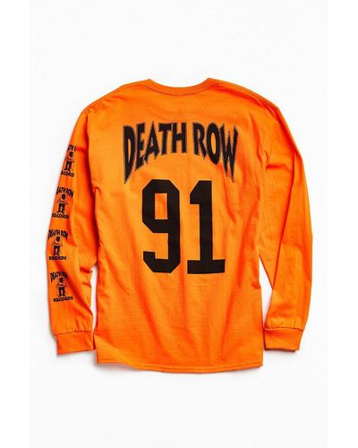 Urban Outfitters Death Row '91 Long Sleeve Tee - Orange