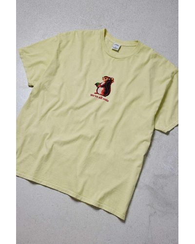 Urban Outfitters Uo Yellow We Are All Nuts T-shirt - Natural