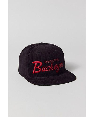 Mitchell & Ness Ohio State Buckeyes Cord Snapback Hat - Blue